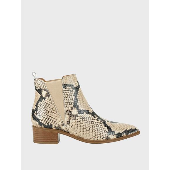 Marc Fisher Boots Yale Snake Print Pointy Toe Chelsea Bootie Ankle Shoes 5M NWOT - Picture 2 of 10